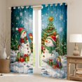 thumbnail image 2 of jejeloiu Cartoon Xmas Snowmen Curtains Pack of 2 (42x84 Each),Christmas Gifts Curtains Blackout,Happy New Year Bedroom Curtains For Girls,Microfiber Bedroom Decor, 2 of 6