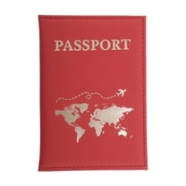 Unique Bargains 1 Pc Passport Holder Map Plain Weave Passport Sleeve Red