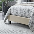 thumbnail image 4 of Salome Contemporary Upholstered Twin Bed Platform, Beige and Black, 4 of 10