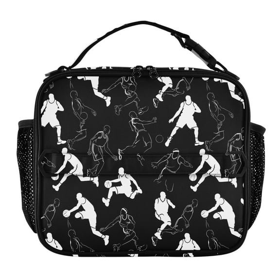 ALAZA Basketball Players Lunch Box Insulated Lunch Bag Cooler Tote with Shoulder Strap