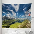 thumbnail image 1 of Switzerland Tapestry, Panoramic View of the Swiss Alps Idyllic Nature Photography Mountain Region, Fabric Wall Hanging Decor for Bedroom Living Room Dorm, 5 Sizes, Multicolor, by Ambesonne, 1 of 1