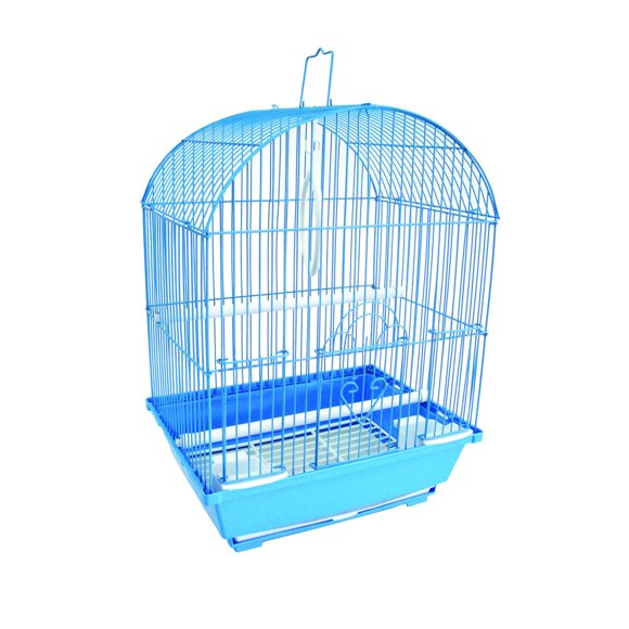 Jaula para periquitos YML A1304BLU, con parte superior redonda, pequeña, 28 x 23 x 41 cm