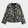 thumbnail image 4 of Women'S Oversized Print Quilted Puffer Jacket Casual Padded Coat Black M, 4 of 8