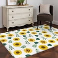 thumbnail image 4 of Spring Sunflowers Area Rugs Collection 3'x5', Green Leaves Yellow Floral Rustic Botanical Non Slip Indoor Rectangle Throw Runner Rug Floor Mat Carpet for Living Room Dining Table Bedroom Nursery, 4 of 9