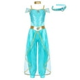 thumbnail image 1 of Sholeno Robe de Danse Sans Manches pour Filles Conte de Fées Halloween Princesse Arabe Cosplay Bleu Clair 8, 1 of 6