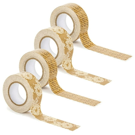 Decorative Duct Tape 4 Pack Rolls 2 Lace 2 Burlap Pattern For