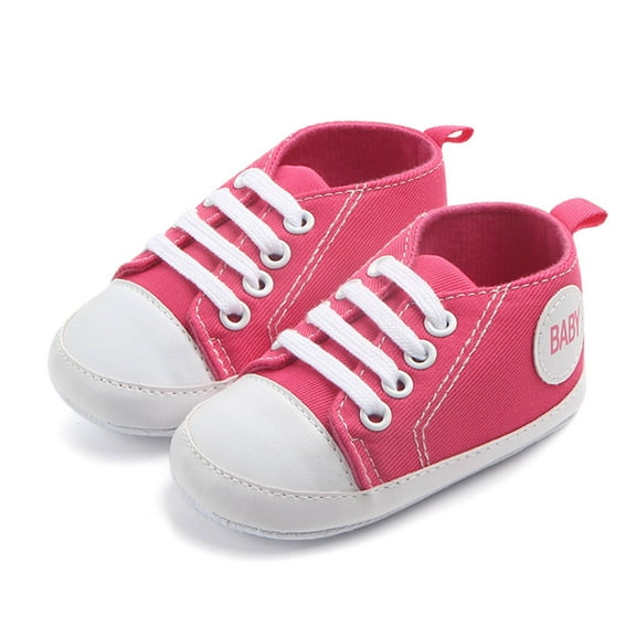 Odeerbi Baby Infant Boys Girls Soft Sole Canvas Shoes Slip Resistant Lovely Prewalker Baby Cute Fashion Non Slip Sandals Shoes Pink