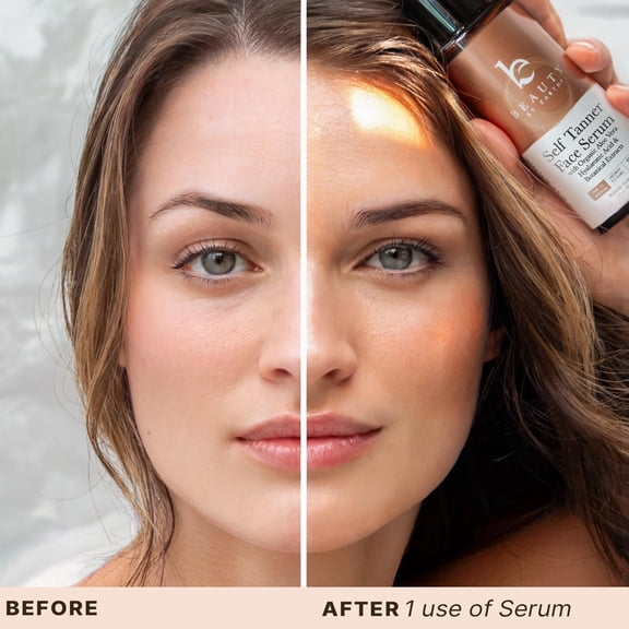 Face Tanner Serum - USA Made with Natural & Organic Ingredients - Fair to Medium