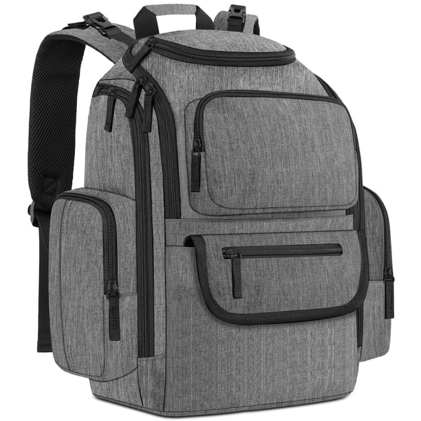 Mochila para Pañales Mancro Impermeable de Gran Capacidad Gris