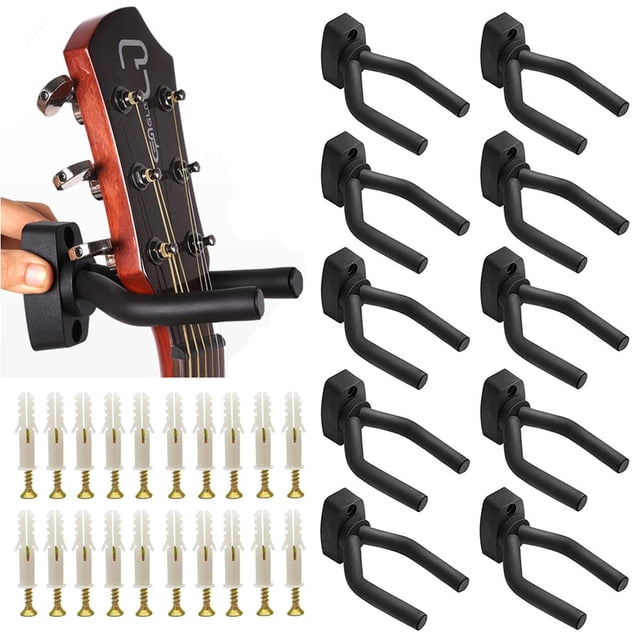 Perchas de guitarra Gisedkle para guitarra, bajo, violín y mandolina, 10 unidades