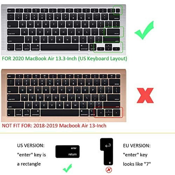 Peau de couverture de clavier en Silicone Ultra mince russe ProElife pour  2020 MacBook Air 13 pouces modèle A2179 et A2337 Apple M1 