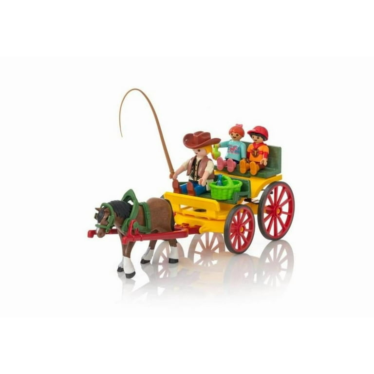 Playmobil Farm Toys: Horse-Drawn Wagon Building Set with Picnic