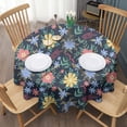 thumbnail image 3 of Pioneer Flower Floral Print Pattern Round Tablecloth 60"x60",Wrinkle Wipeable Table Cloth for Kitchen Dining Room Picnic Patio Party, 3 of 6