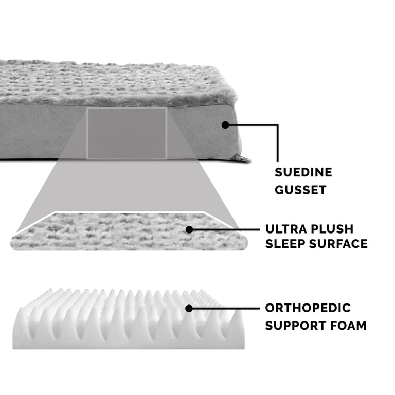 Furhaven Ultra Plush Orthopedic Dog Bed, Medium, Gray photo 4