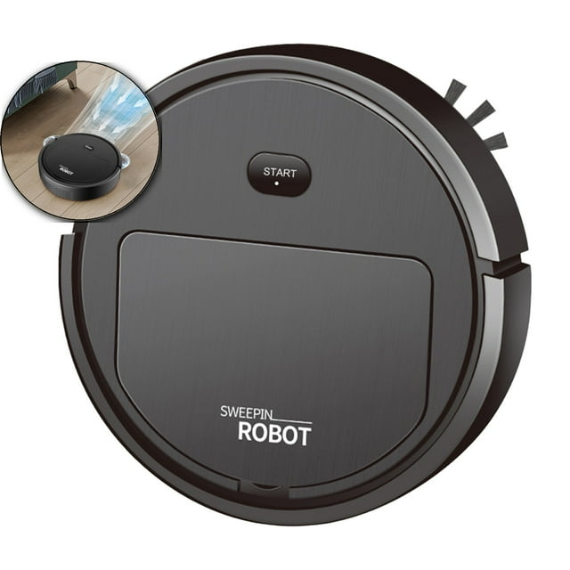 Dvruxg Robot Vacuum Cleaner, Sweeping Robot, USB Smart 3 in 1 Super Thin, Powerful Suction, Quiet, Robotic Vacuum Cleaner(Black)