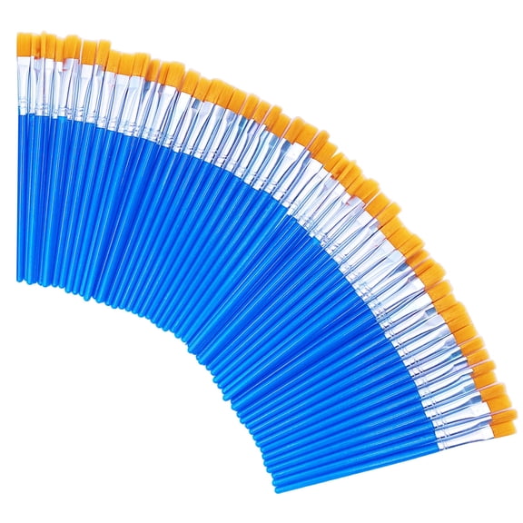 62 Pcs Short Handle Small Paint Brushes for Teens, Flat Paintbrushes Bulk for Detail Painting