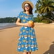 thumbnail image 4 of Balery Corgi Dog Face Vestidos sueltos de manga corta para mujer, vestidos de verano 2025, vestidos casuales de corte A con vuelo., 4 of 6