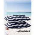 thumbnail image 5 of Blue and White Line Wave Stripe Outdoor Pillow Covers Set of 2,Decorative Waterproof Throw Pillow Case,Minimalist Seashore Geometric Art Cotton Linen Soft Cozy Cushion Pillowcases, 5 of 7