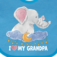 thumbnail image 4 of Inktastic I Love My Grandpa Cute Elephants with Moon and Stars Boys or Girls Baby Bib, 4 of 4