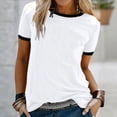 thumbnail image 3 of ZEHJUHAN Women's 3-Pack Everyday Comfort Tees - Ultra-Soft Crew Neck Short Sleeve Basics in Curated Color Palette Tops Gray+White+Black，M, 3 of 5