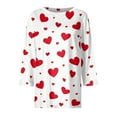 thumbnail image 4 of Garbnen Valentine's Day Tops for Women 3/4 Sleeve Tops for Women Heart Graphic Crew Neck Dressy Womens Pullover, 4 of 6