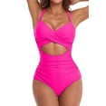 thumbnail image 5 of Top-kevin Women's One Piece Swimsuits Tummy Control Cutout High Waisted Bathing Suit Wrap Tie Back One Piece Swimsuit, 5 of 15
