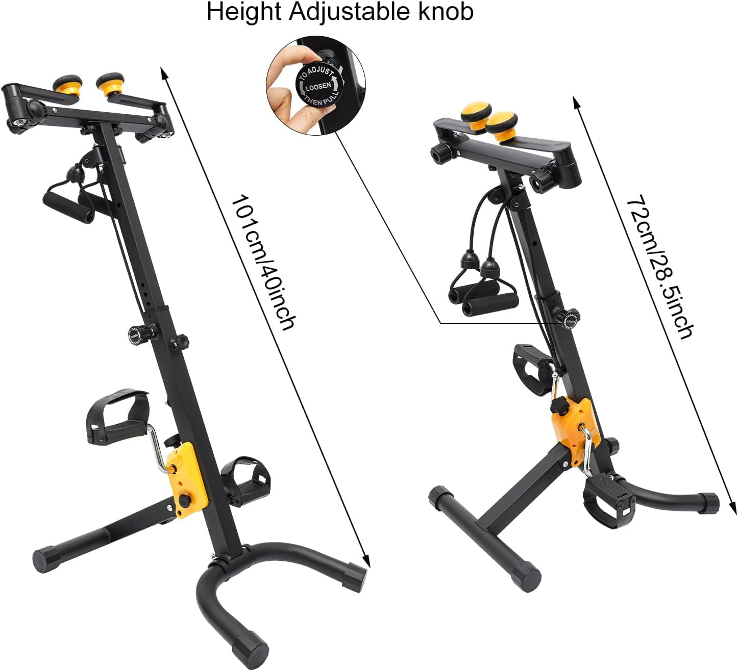 Pedal Exercise Bike Foldable Pedal Exerciser for Seniors Hand Arm Leg and Knee Fitness Machine Elderly Home Pedal Exercise Bike for Total Body