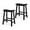 Black, variant on Yardi Yard 24 Inch Bar Stools Set of 2, Bar Stools with Padded Seat Footrest and Rubber Wood Frame, Brown