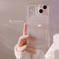 thumbnail image 4 of Funda de teléfono transparente con lazo de cristal 3D coreano para iPhone 16, 15, 14 Pro Max, 13, 12, 11 Pro Mini, X, XR, XS Max, 7, 8, 16 Plus, SE 2022, funda blanda, 4 of 4