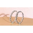thumbnail image 2 of Water Drop CZ Cubic Zircon Big Loop Circle Hoop Earring Silver Plated White Gift, 2 of 9