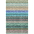 thumbnail image 4 of HomeRoots 677326 9 x 12 ft. Sage Teal & Lavender Striped Washable Machine Made Rectangle Area Rug with UV Protection, 4 of 9
