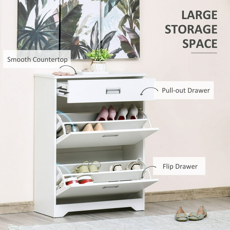 Shoe rack with pull out drawers sale