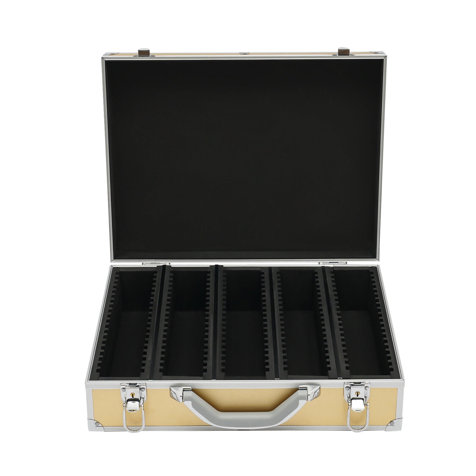 Storage & Display Aluminum Alloy Box Case Holds 100 Coin Holders Slabs Gold US