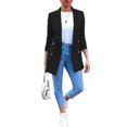 thumbnail image 2 of Joernso Plus Size Autumn Fashion Office Lady Solid Color Blazer Long Sleeve Suit Jacket, 2 of 5