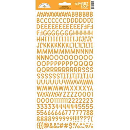 UPC: 0842715073944 | Doodlebug Alphabet Soup Puffy Stickers 6 X13 -Tangerine