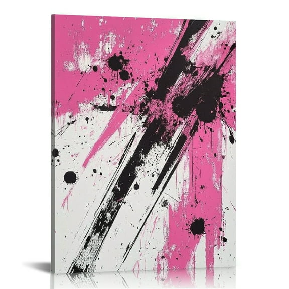 FCXZI Pink White Black Spots Wall Decor Canvas Prints Art 12x16 12x16in