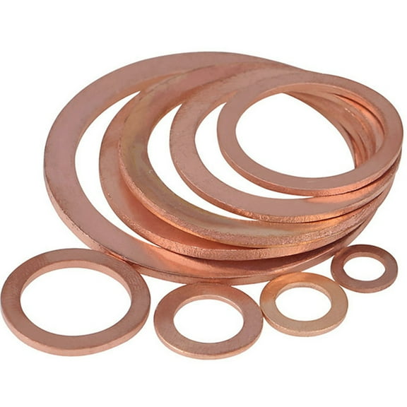 (50 Pieces) Purple Copper Gasket Flat Washer M4x9x1.0mm