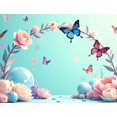 thumbnail image 4 of Floral Butterfly Theme Spring Backdrop Decoration Banner for Party Wedding Photography Baby Shower Event Decor Background Celebration, 4 of 4