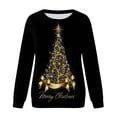 thumbnail image 3 of Chandail en Molleton de Noël pour Femmes Col Rond Pull Chaud Manches Longues Cardigan de Vacances Imprimé Mode Pull Mi-Long, 3 of 4