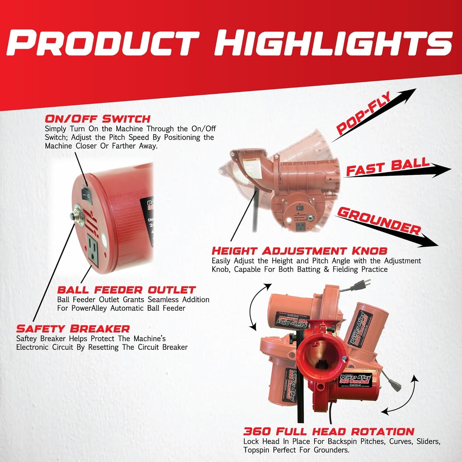 Heater Sports Power Alley Lite 360 Baseball Pitching Machine