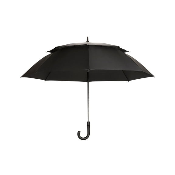 MeMoi MeMoi Unisex 30" Windproof J-Handle Umbrella (One Size, Black)
