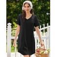 thumbnail image 4 of EKOUAER Nightgowns for Women Bamboo Viscose Sleep Shirts Short Sleeve Night Shirts Casual Sleep Dress Soft Sleepwear, 4 of 6