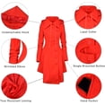 thumbnail image 5 of FUNING Long Trench Pea Coat for Women -  Winter Trench Coat Goth Lapel Peacoat Outwear Thick Hood Pea Jacket Trenchcoat, 5 of 7