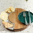 thumbnail image 4 of yuksok Unique Bamboo Cheese Board Platter and Set Cutting with Hidden Slid-Out Drawer white, 4 of 7