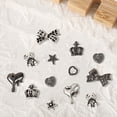 thumbnail image 3 of Kripyery 10Pcs Nail Art Decor Gloss Non-falling Three-dimensional Punk Style DIY Vintage Silver Alloy Jewelry Heart Star Bow Bear Nail Art Charm Nail Salon Supply, 3 of 8