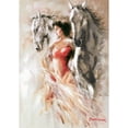 thumbnail image 3 of Carter, Prvett 14x18 Black Modern Framed Museum Art Print Titled - Ann with Horses III, 3 of 5