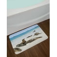 thumbnail image 2 of Ecuador Bath Mat, Galapagos Island Sea Lions at Sandy Beach Seascape Nature Photo Animal Travel, Plush Bathroom Decor Mat with Non Slip Backing, 29.5" X 17.5", Multicolor, by Ambesonne, 2 of 2