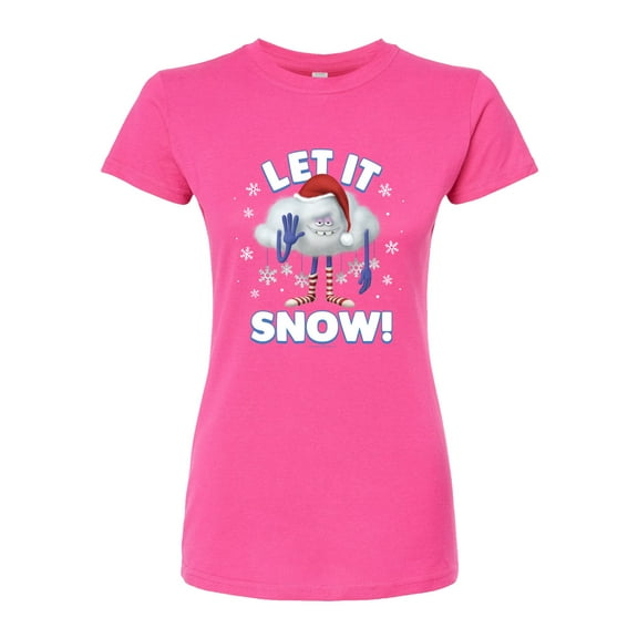 Trolls Movie - Christmas - Let It Snow - Cloud Guy - Juniors Fitted Graphic T-Shirt