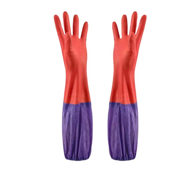 Cateissary Guantes para el hogar, 2 uds., para lavar platos, guantes largos de látex antiincrustantes, Herramientas de limpieza gruesas, ropa de Cocina y Comedor Cateissary HA071719-01