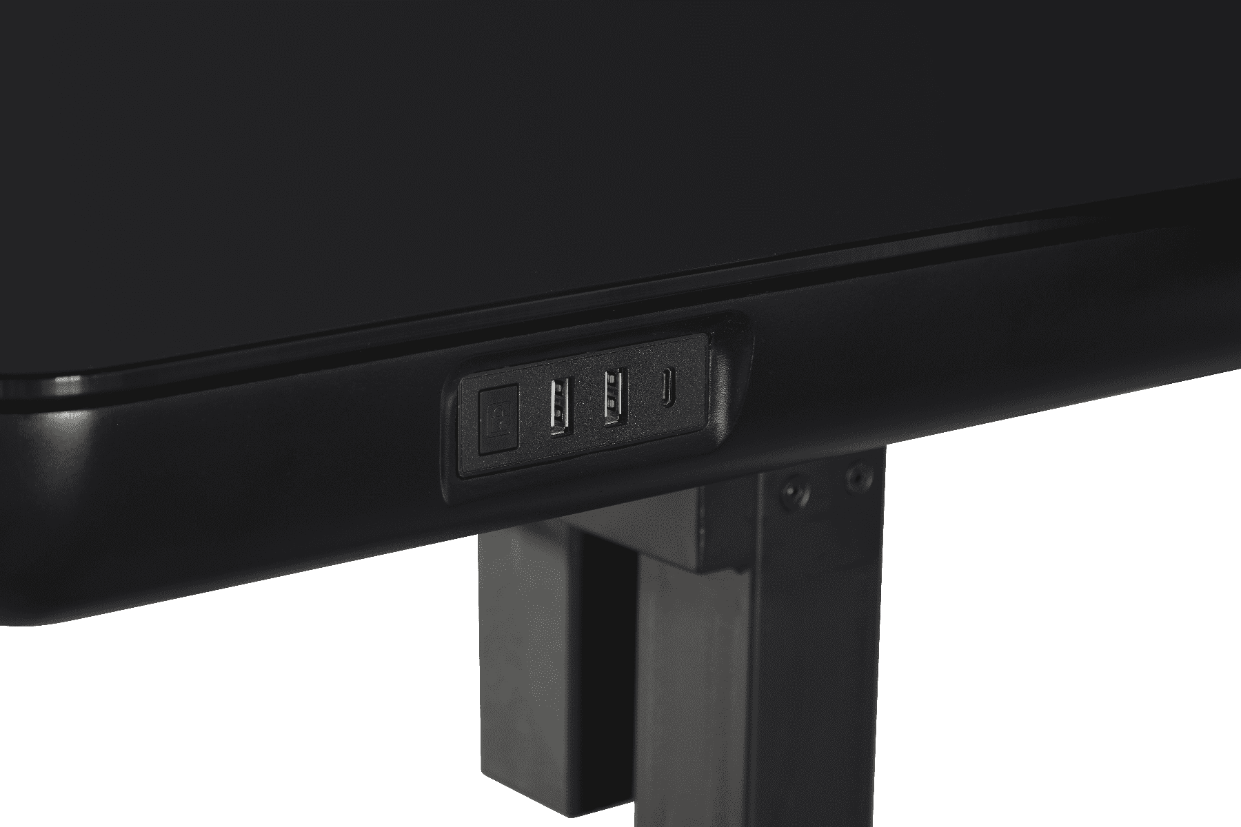 KOWO48" K3024 Electric Height Adjustable Standing Desk with Tempered Glass Top，47.2 x 23.6 in, Black, 1 Pack